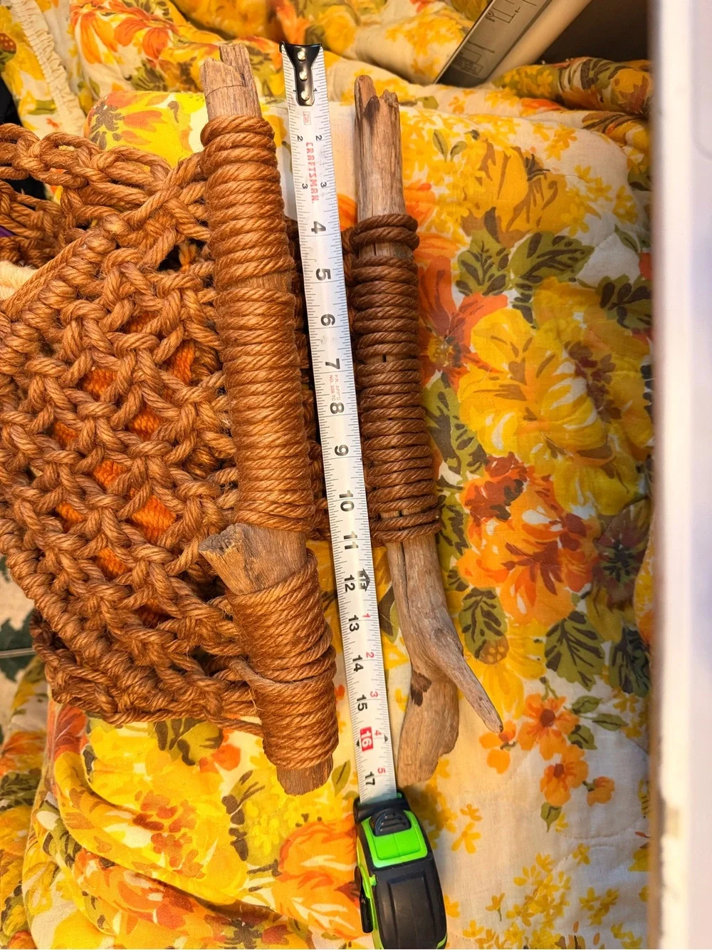 VINTAGE MCM  Macramé Wall Hanging - Brown, Rust & Cream